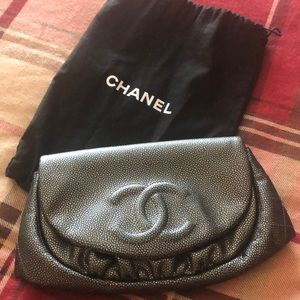 Like new rare Chanel half moon wallet on chain